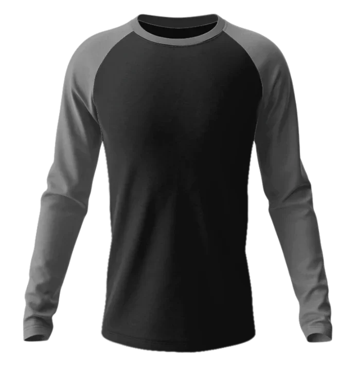 POLERA RAGLAN MANGA LARGA BICOLOR 100% ALGODÓN