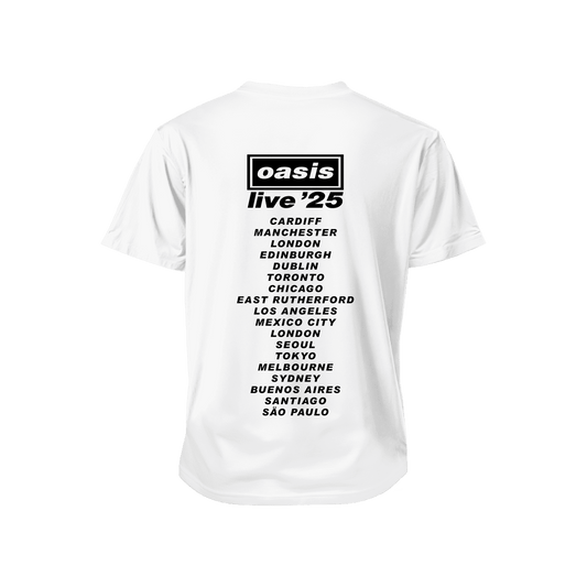 Polera Manga Corta Oasis Live'25 Tour Premium 100% Algodón