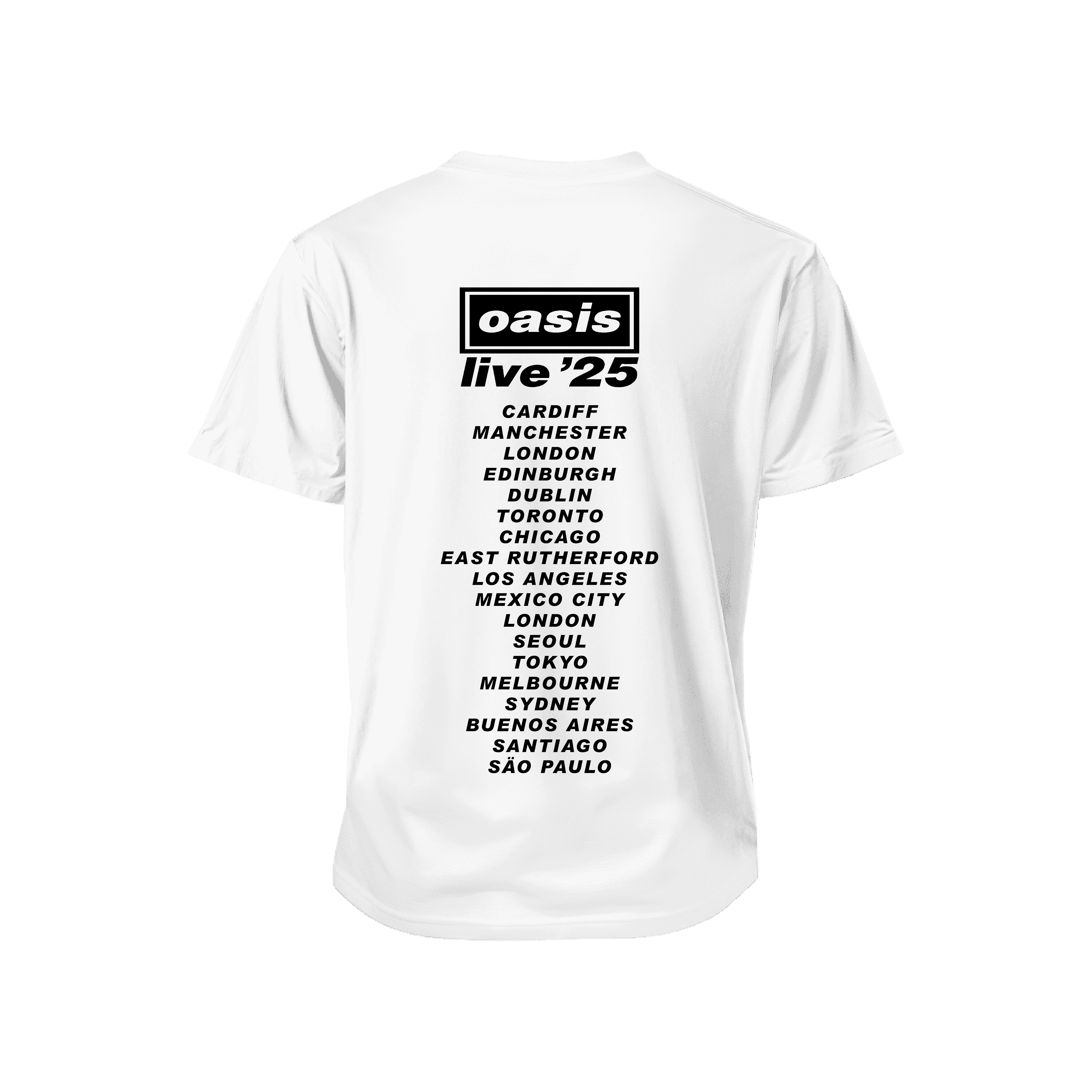 Polera Manga Corta Oasis Live'25 Tour Premium 100% Algodón