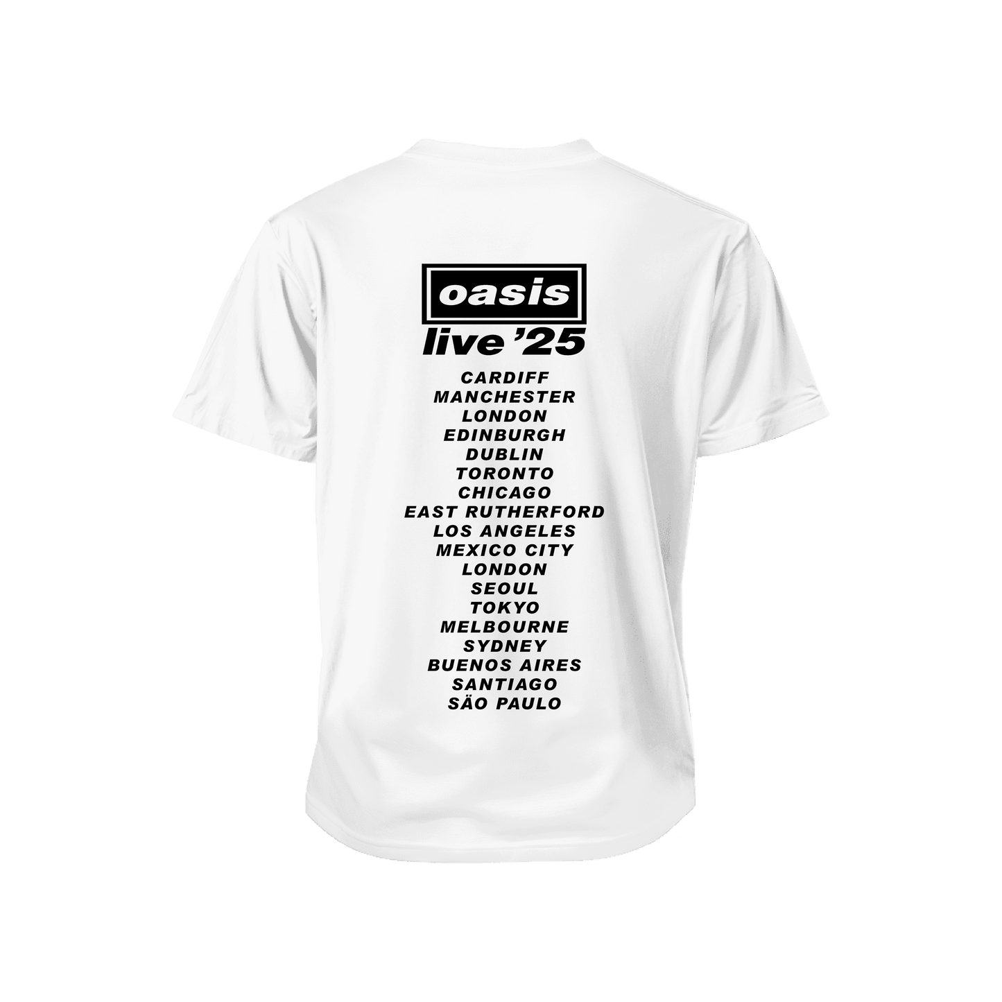 Polera Manga Corta Oasis Live'25 Tour Premium 100% Algodón