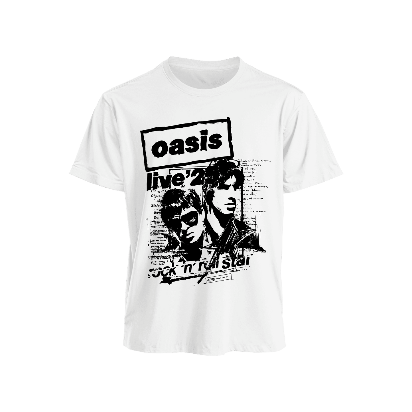 Polera Manga Corta Oasis Live'25 Tour Premium 100% Algodón
