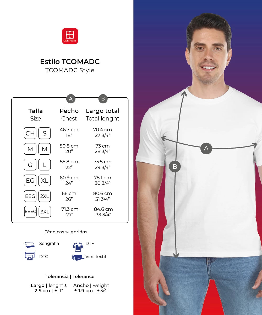 POLERA MANGA CORTA  100% ALGODÓN UNISEX EUROCOTTON