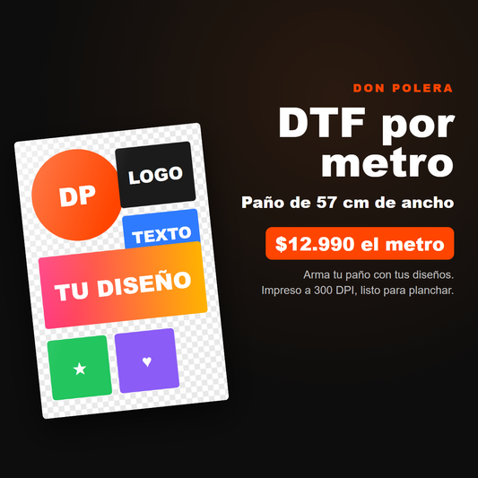 DTF por metro, paño de 57 cm de ancho